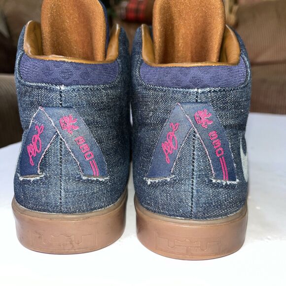Nike Lebron James Sneakers Mens 11 Blue Fireberry Denim Lace Up‎ 716424-400 - Picture 4 of 9